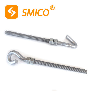 Hot Dip Galvanized Tail Pipe Bolt Tail Hook Bolts for Pole Wire Hardware