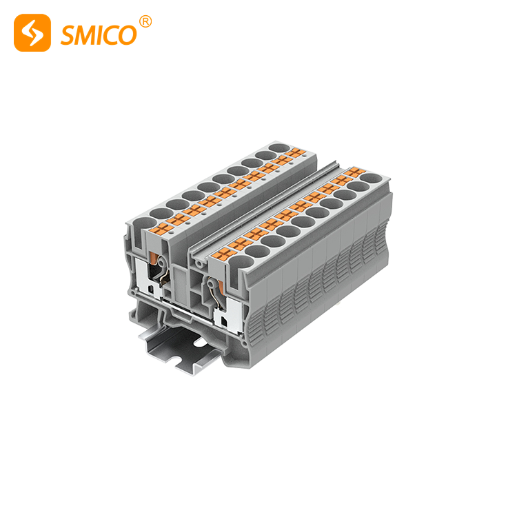 PT10-2-G Spring Cage DIN Rail Industrial Terminal Blocks