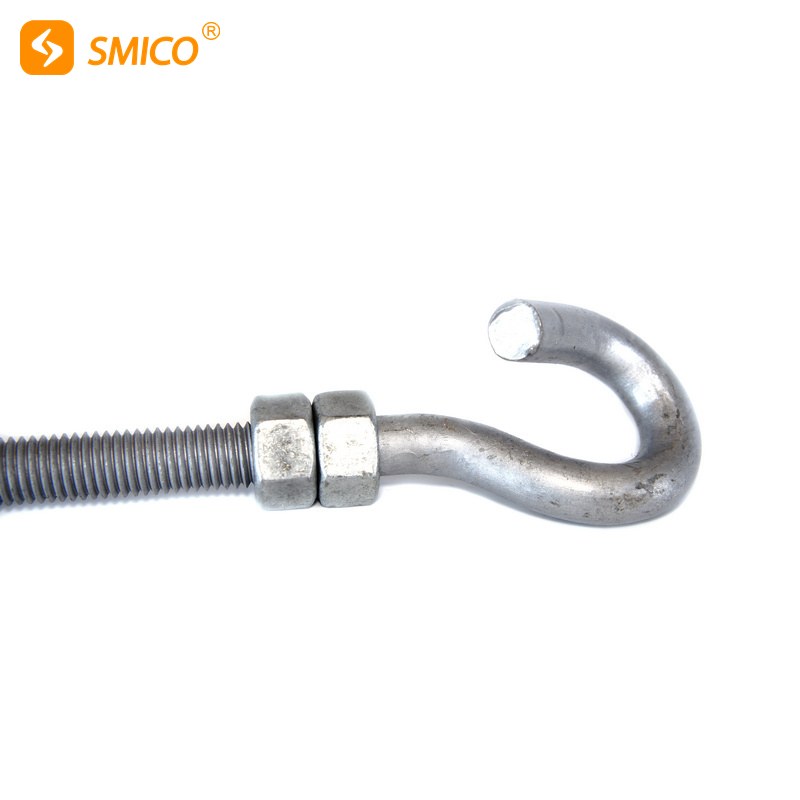 Hot Dip Galvanized Tail Pipe Bolt Tail Hook Bolts for Pole Wire Hardware